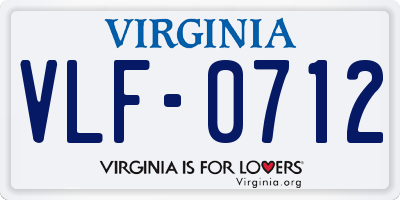 VA license plate VLF0712