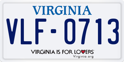 VA license plate VLF0713