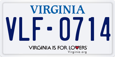 VA license plate VLF0714