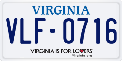 VA license plate VLF0716