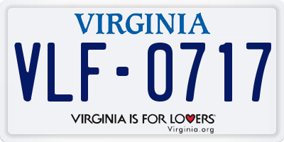 VA license plate VLF0717