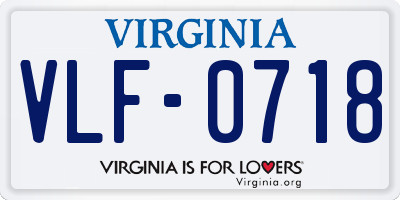 VA license plate VLF0718