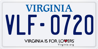 VA license plate VLF0720
