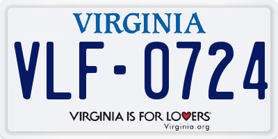 VA license plate VLF0724