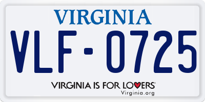 VA license plate VLF0725