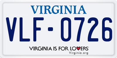 VA license plate VLF0726
