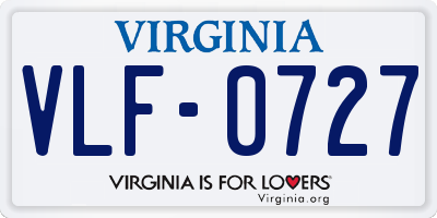 VA license plate VLF0727