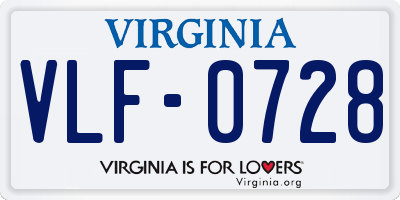 VA license plate VLF0728