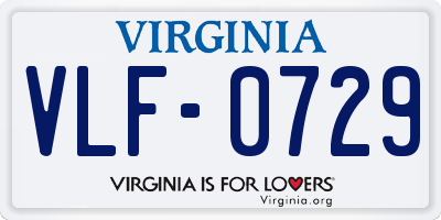VA license plate VLF0729