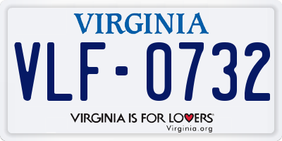 VA license plate VLF0732
