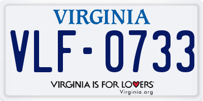 VA license plate VLF0733
