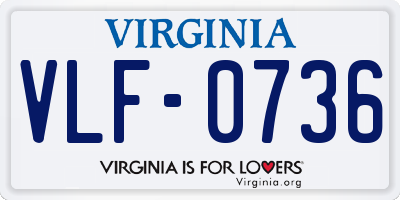 VA license plate VLF0736