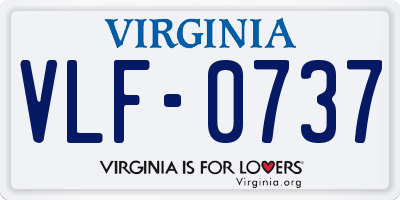 VA license plate VLF0737