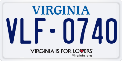 VA license plate VLF0740
