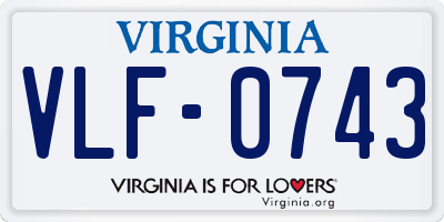 VA license plate VLF0743