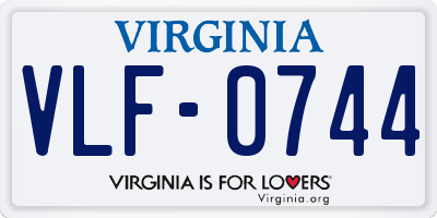 VA license plate VLF0744