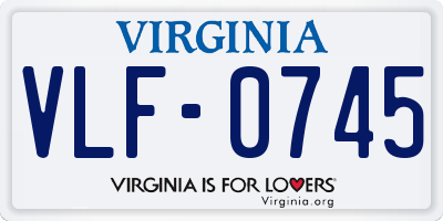 VA license plate VLF0745