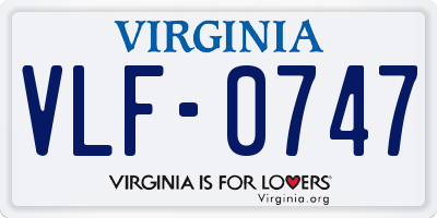 VA license plate VLF0747