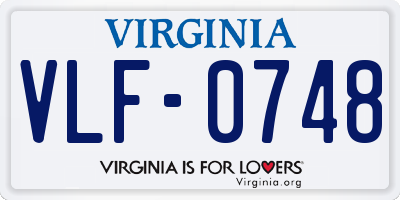 VA license plate VLF0748
