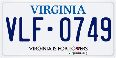 VA license plate VLF0749