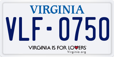 VA license plate VLF0750
