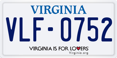 VA license plate VLF0752