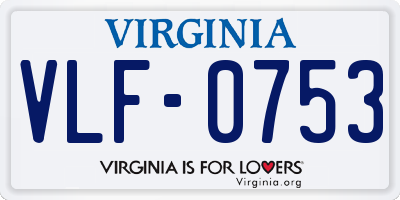 VA license plate VLF0753