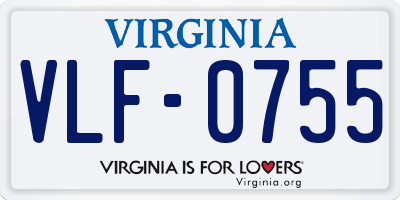 VA license plate VLF0755