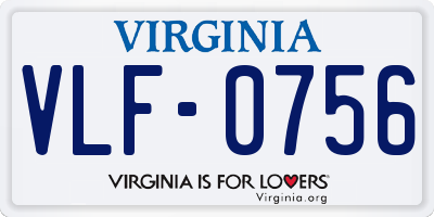 VA license plate VLF0756