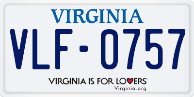 VA license plate VLF0757
