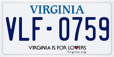 VA license plate VLF0759