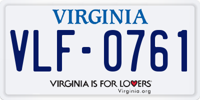 VA license plate VLF0761