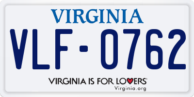 VA license plate VLF0762