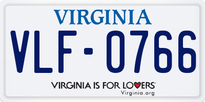 VA license plate VLF0766