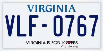 VA license plate VLF0767