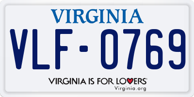 VA license plate VLF0769