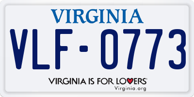 VA license plate VLF0773