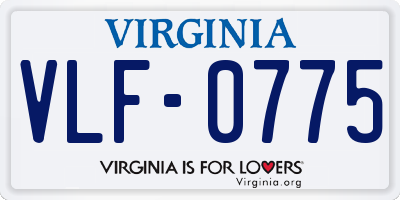 VA license plate VLF0775