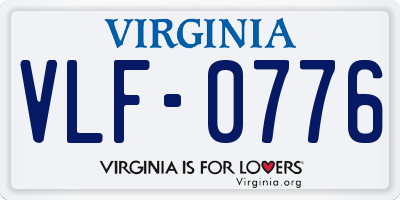 VA license plate VLF0776