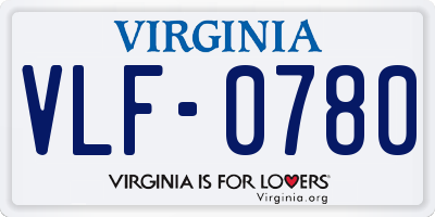 VA license plate VLF0780