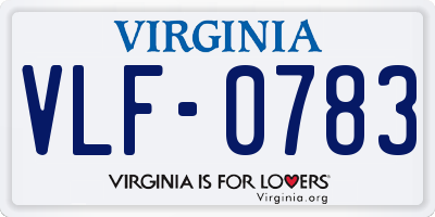 VA license plate VLF0783