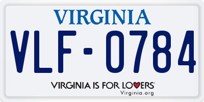VA license plate VLF0784