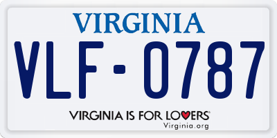 VA license plate VLF0787