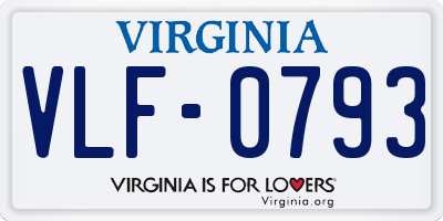 VA license plate VLF0793