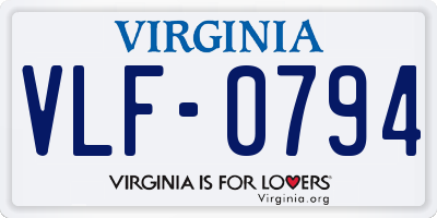 VA license plate VLF0794