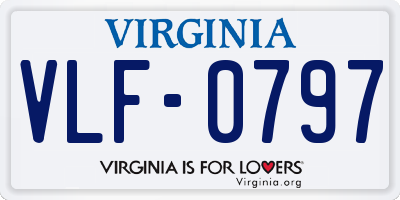 VA license plate VLF0797