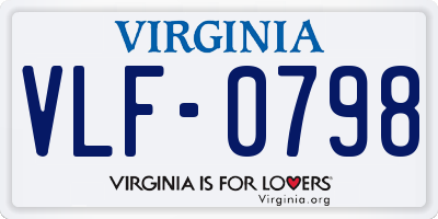 VA license plate VLF0798