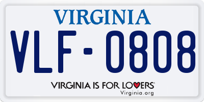 VA license plate VLF0808