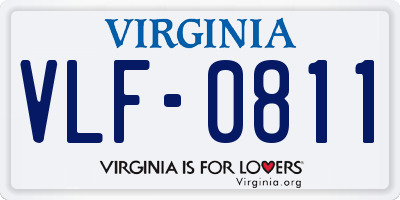 VA license plate VLF0811