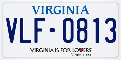 VA license plate VLF0813